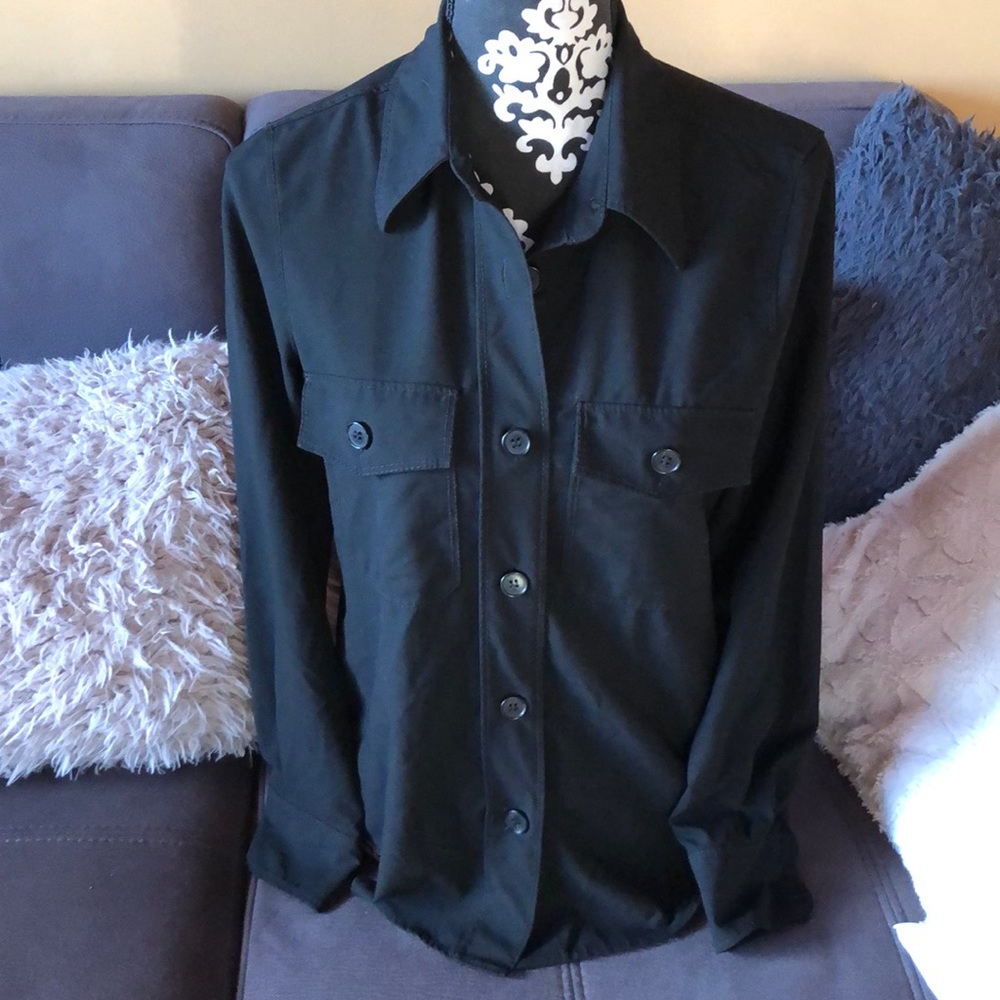 ZARA WOMAN Black Button Down Shirt Size Small